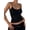 Black, variant on Women'S Minimalist Solid Color Backless Spaghetti Strap Camisole Summer Layering Basic Top Black XXL