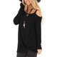 thumbnail image 2 of Camisetas De Manga Larga Informales Para Mujer Mujer Casual Manga Larga Túnica Tops Solo Hombro Color Sólido Camiseta Para Fiesta Compras Ocio Viajes Negro S ANGGREK  Otros, 2 of 6