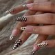 thumbnail image 1 of Pack of 24 French Tip Press On Nail with Polkas Dots Elegant Almond Shape ABS Material Artificial Nail for Women Easy Application, 1 of 4