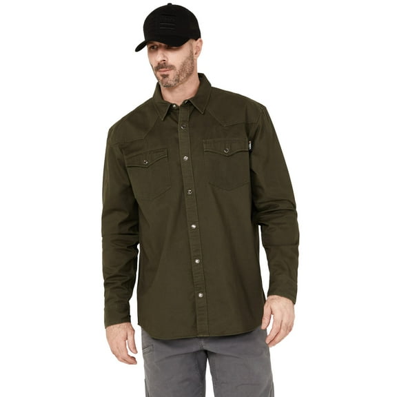 Hawx Work Gear Men's Long Sleeve Snap Work Shirt - HF18W4-OLV