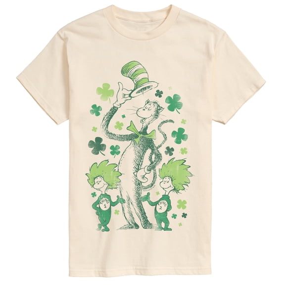 The Cat in the Hat - Shamrocks Tonal Washed - Men's Short Sleeve Graphic T-Shirt