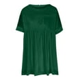 thumbnail image 6 of FAIWAD Velvet Tops for Womens Short Sleeve Plus Size Velvet Tops Pleated Flowy Tops with Pockets, 6 of 7
