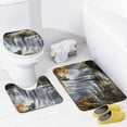 thumbnail image 4 of 4 Pcs Fall Waterfall Shower Curtain Set Bathroom Sets with Rugs & Accessories Non-Slip Rugs,Toilet Lid Cover & Bath Mat, 71"x71" Waterproof Waterfall Shower Curtains Set of 4 for Family Hotel Use, 4 of 5