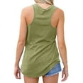 thumbnail image 2 of Casual Sleeveless Racerback Tops with Pocket Women's Basic V-Neck Tank Tops, 2 of 3