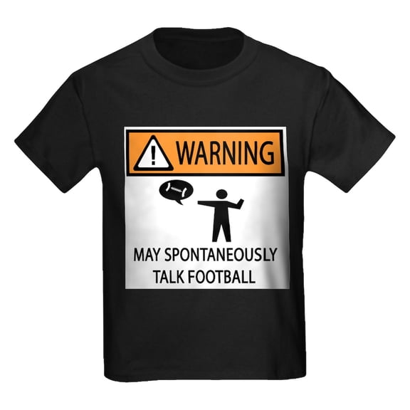 CafePress - TALK FOOTBALL Kids T Shirt - Dark T-Shirt Kids XS-XL