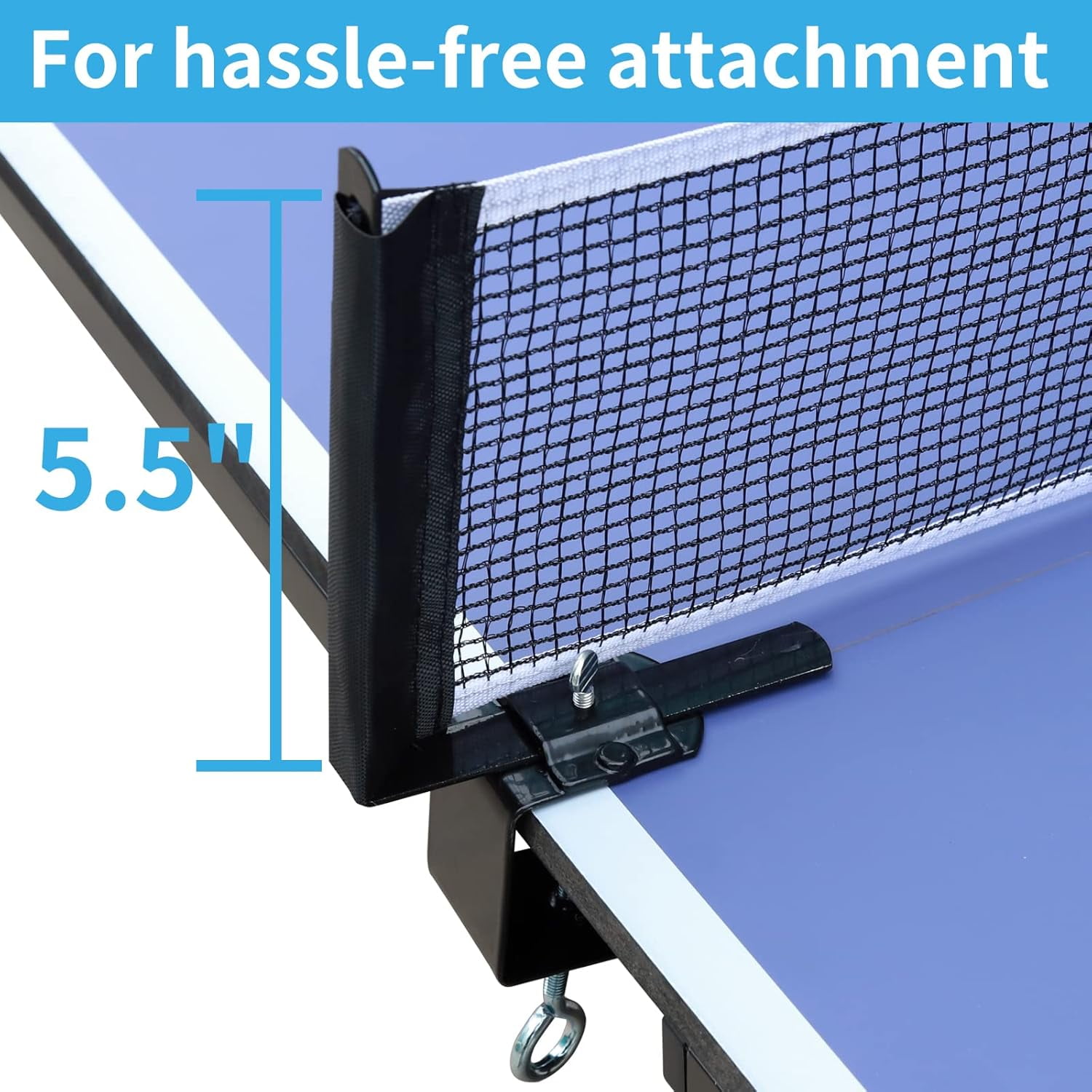 HooKung 9ft Foldable Ping Pong Table, Profession Portable Table Tennis Table Set with 2 Paddles and 3 Balls for Indoor Outdoor Games