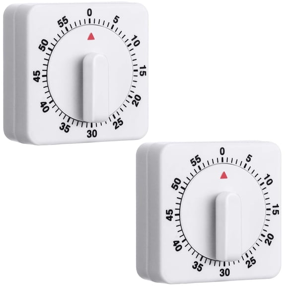2 Piece of Square Kitchen Timer,Happon 60-minute Mechanical Timer, Kitchen Cooking Timer, Short-term Countdown Timer, Kitchen Timer Manual for Cooking Timing, Sports Timing