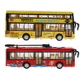 thumbnail image 2 of maskred 1:50 Diecast Car Toy Pull Back Double Decker Bus with Light & Sound Yellow, 2 of 9