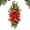 Red 1pcs, variant on Christmas Artificial Swags 24" Xmas The Cordless Prelit Stairway Swag Teardrop Trim Wreath Door Stair Swag Garland Christmas Swags for Outdoor Home Garden Decor(Berry)