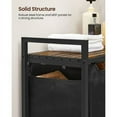 thumbnail image 6 of 3 Section Laundry Hamper with shelf Laundry Sorter with 3 Pull-Out and Removable Bags for Bathroom Laundry Room Rustic Brown and Black, 6 of 9
