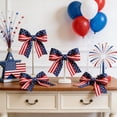 thumbnail image 6 of JollyMart 4th of July Patriotic Ribbon 2.5in x 177.2in Red White Blue Striped Wired Edge Ribbon for USA Bisesquicentennial Independence Day Decor Wreath Gift Bow Crafts, 6 of 6