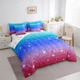 thumbnail image 3 of Castle Fairy Black Blue Glitter Print Bedding Comforter Set,Gradient Queen Bedding Sets, 3 of 8