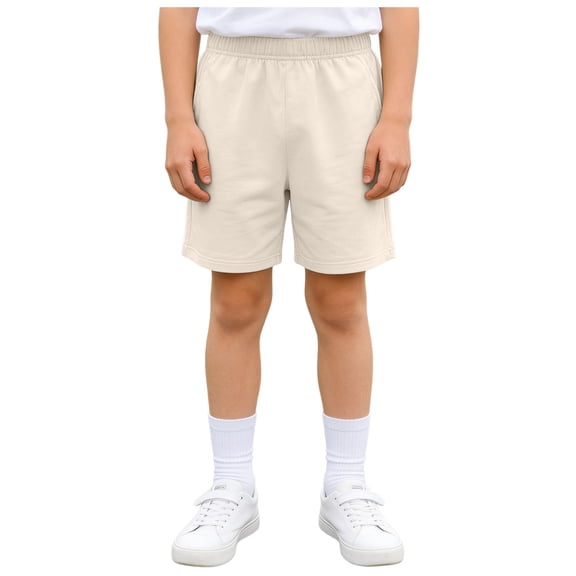Karoyedx Toddler Pants Boys Soft Casual Shorts Comfort Stretch Fabric Everyday Wear Summer Play Shorts Beige Size,6-7 Years