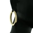 thumbnail image 2 of Stainless Steel Yellow Gold-Tone Classic Hoop Earrings 1.5" inches, 2 of 3