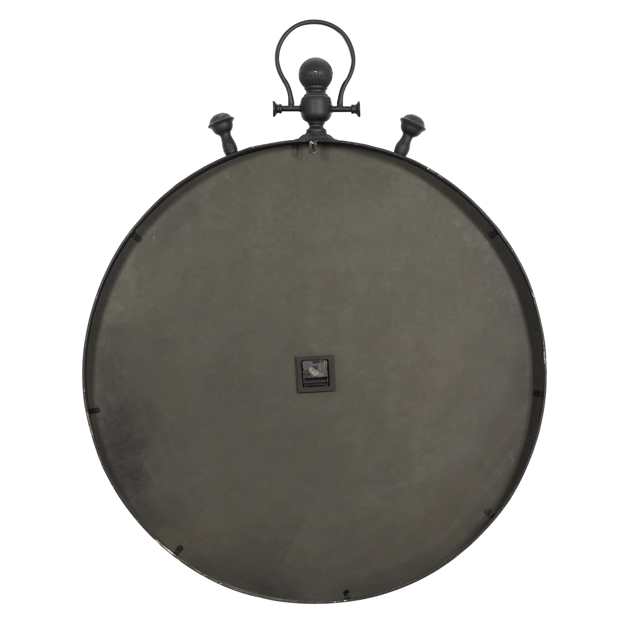 DecMode 39" Black Metal Pocket Watch Style Wall Clock