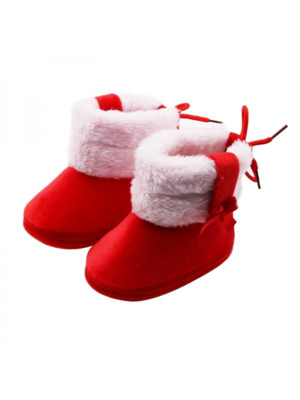 Winter Snow Booties Pram Baby Boy Girl Pom Boots Shoes Faux Fur Newborn