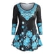 thumbnail image 1 of Camiseta de Oscilación de Talla Extra con Estampado Floral de Colores Rosegal  Mangas largas de talla grande, 1 of 5