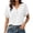 02-White, variant on cocolona Summer Womens Button Down Tops V Neck Short Sleeve Loose Shirts Dressy Casual Solid Color Blouses