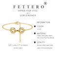 thumbnail image 5 of Fettero 14K Gold Plated Adjustable Dainty Chain Two Circles Bracelet Jewelry Gift for Women, 5 of 6