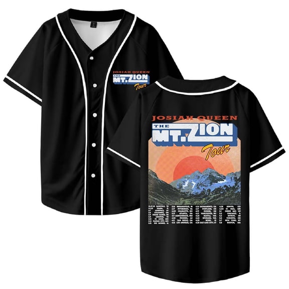 Josiah Queen The Mt. Zion Tour Merch Baseball Jersey Shirt V-Neck Women Men Short Sleeve Streetwear Clothes