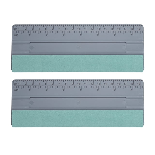 Uxcell 2pcs Raspador de Vinilo con Borde de Fieltro 7.6" Raspador de Fieltro para Calcomanías de Vinilo con Regla para Medir Instalación de Papel Tapiz de Coche, Gris