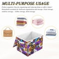 thumbnail image 6 of Yayeee Collapsible Cube Storage Bin with Lid Fabric Closet Decorative Basket with Handles, Purple Simple Triangles, 6 of 7