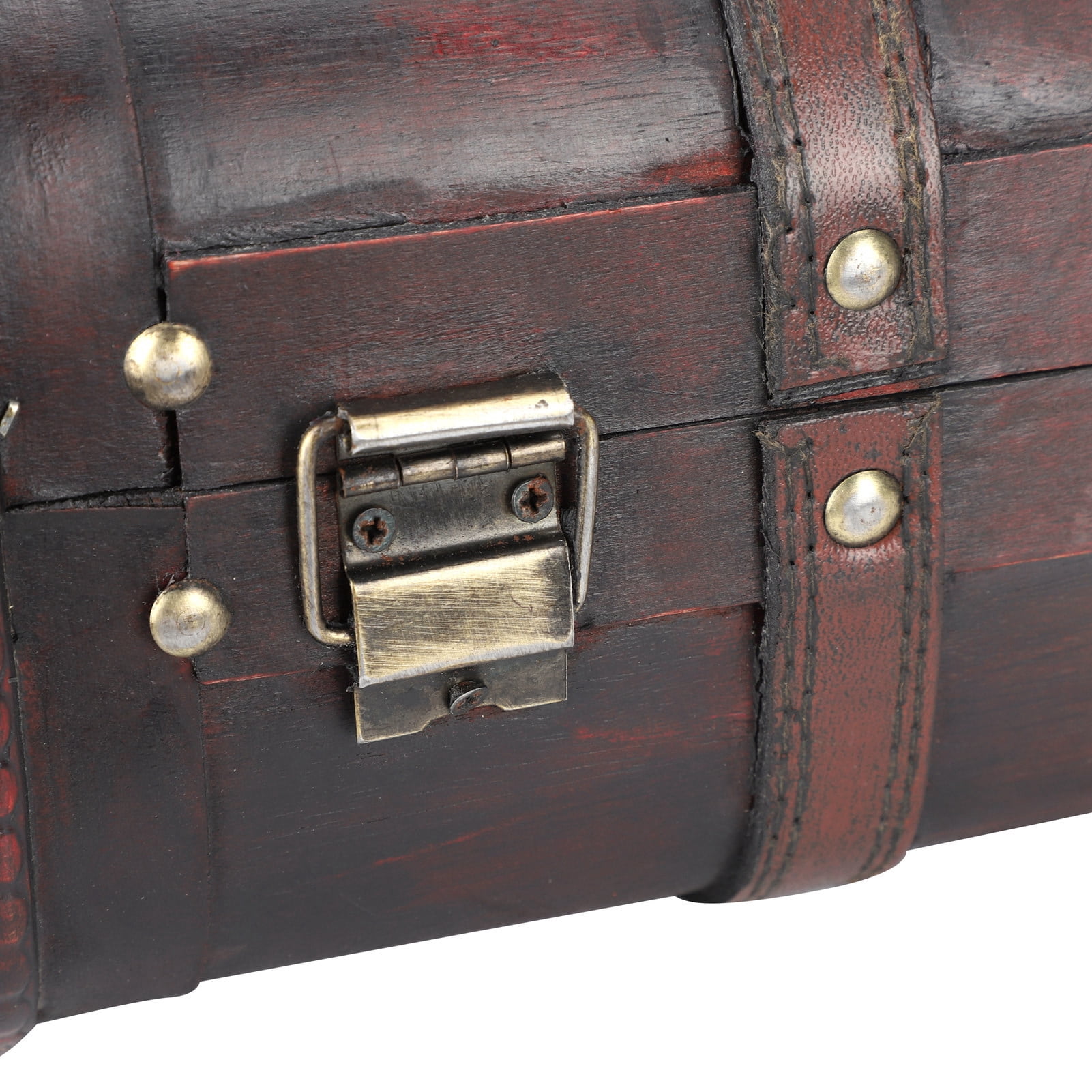 Vintage Storage Trunk, Wood Portable Antique Suitcase, Craft Organizer Box Ornament for Placing Photography Props Jewelry Decoration14.9 x 9.0 x 5.3in