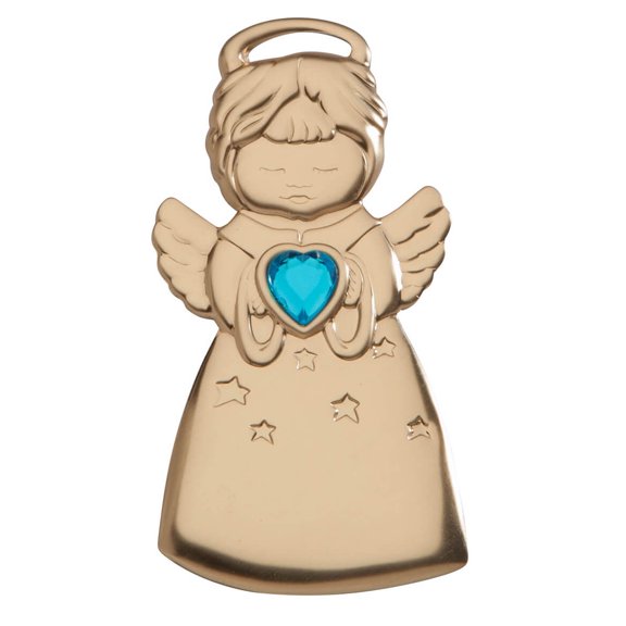Angel with Heart Birthstone Ornament, December