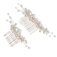 thumbnail image 1 of 2 peinetas de perlas hechas a mano para el pelo, joyería nupcial, horquilla, decoración para el pelo para bodas y mujeres, 1 of 8