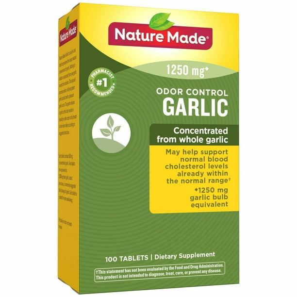 nature made odor control garlic 1250 mg tablets 100 count Odor cholesterol