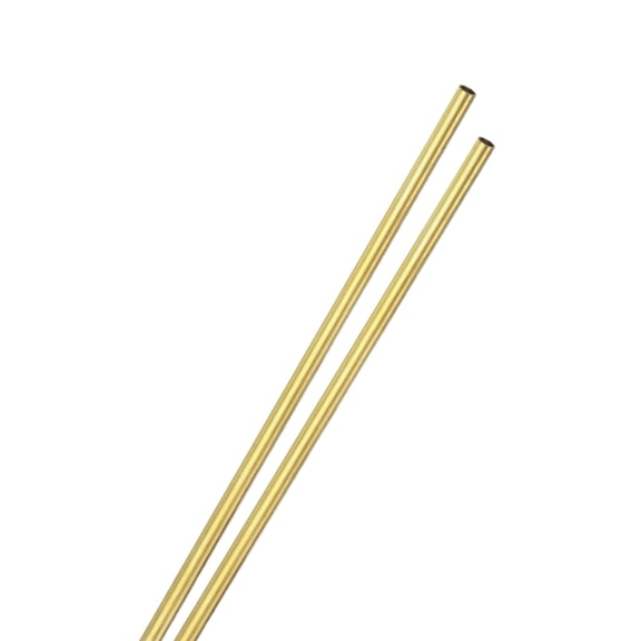 Uxcell 2-Pack 300mm Brass Round Tube,  3mm ID 4mm OD Seamless Stainless Steel Tubing for Construction/Machining/DIY Crafting