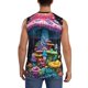 thumbnail image 4 of Fotbe Colorful Mushroom Men's Camiseta sin Mangas Estampada para Hombres, Playera Casual para Gimnasio, Entrenamiento, Playa-Medium, 4 of 7