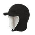 thumbnail image 1 of Chapeau de Sport d'Hiver en Plein Air Visage Oreille Protection Douce en Peluche Résistant au Froid Couleur Unie Bordée Réglable Ski Cyclisme Chapeau de Pointe, 1 of 10