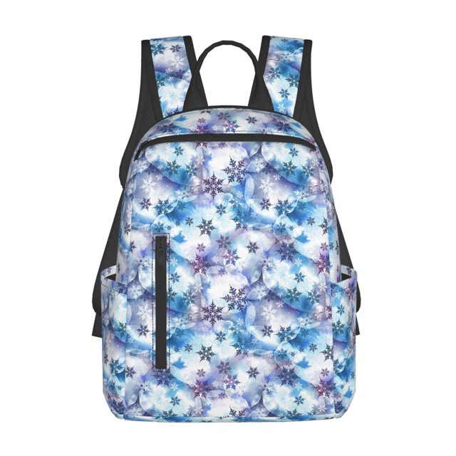 Fotbe Icy Blue Snowflakes Mochila Ligera para Hombres y Mujeres - Duradera y Resistente al Agua, Ideal para Escuela, Trabajo, Viajes y Uso Diario