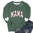 thumbnail image 5 of Women's Mama Printed Crewneck Sweatshirt Long Sleeve Drop Shoulder Heart Graphic Casual Loose Fit Tops (2XL, White), 5 of 5