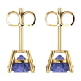thumbnail image 4 of Clara Pucci 4Ct Tanzanite Round Cut VVS1 Push Back Stud 14k Solid hypoallergenic Gold Designer Earrings For December, 4 of 7