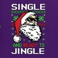 thumbnail image 6 of Wild Bobby, Santa Single and Ready to Jingle Christmas Sweater Unisex Crewneck Graphic Sweatshirt, Purple, Small, 6 of 6