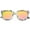 Pink Blue Gold / Magenta Mirror, variant on Marble Printed Horn Rimmed Sunglasses Metal Nose Bridge Colored Mirror Square Flat Lens 49mm (Black White Black / Blue )
