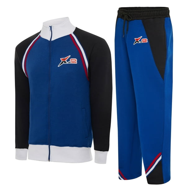 X2 Men Tracksuits 2 Pieces Set Jogging Athletic Sports Set Royal Blue