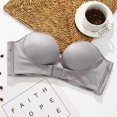 thumbnail image 1 of VISgogo Sujetador Femenino, Color Sólido Sujetador Sin Tirantes Ropa Interior Boob Tube Top Camisola para Mujer, Gris/Negro/Desnudo VISgogo  moda, 1 of 1