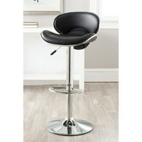SAFAVIEH Shambi 37.8" Bicast Leather Barstool, Black