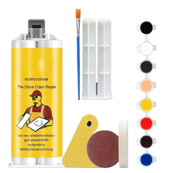 Tile & Stone Crack Repair Kit, Multifunctional Tile Stone Crack Repair Kit, Indoor and Outdoor Stone Crack Repair, for Fix Cracked Bathtub Chip Countertop Porcelain (1Pcs)