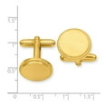 thumbnail image 2 of Gold Plated Solid Satin Engravable (front only) Florentined Round Beaded Cuff Links 16x16mm Wide Cuff Link for Men, 2 of 2