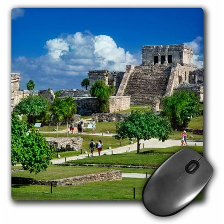 3dRose Tourists visiting ruins of the Mayan temple grounds, Yucatan, Mexico - Mouse Pad, 8 by (Best Mayan Ruins To Visit)