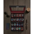 thumbnail image 4 of 20-Slot Watch Box, Watch Case with Glass Lid, 2 Layers, Lockable Watch Display Case, Black and Red, 4 of 6