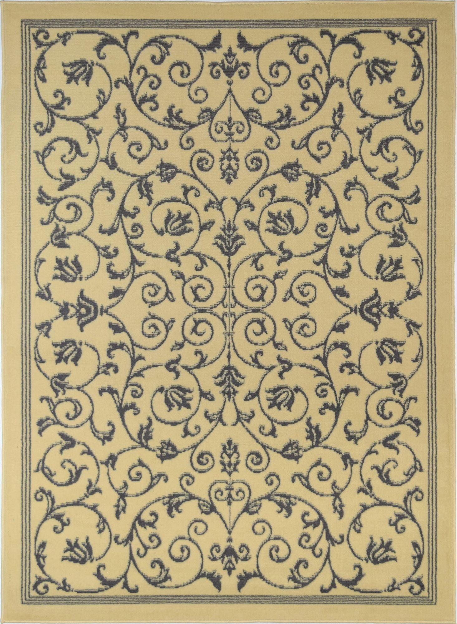Belfort BM20C Vines Ivory scroll Transitional ivory Area Rug, 9'x12'