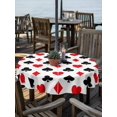 thumbnail image 3 of Round Outdoor Tablecloth With Umbrella Hole And Zipper– Poker Game Texture Waterproof Patio Table Cover for Party, Picnic, Backyard, 60" Dia. , Red Black Casino Pattern, 3 of 8