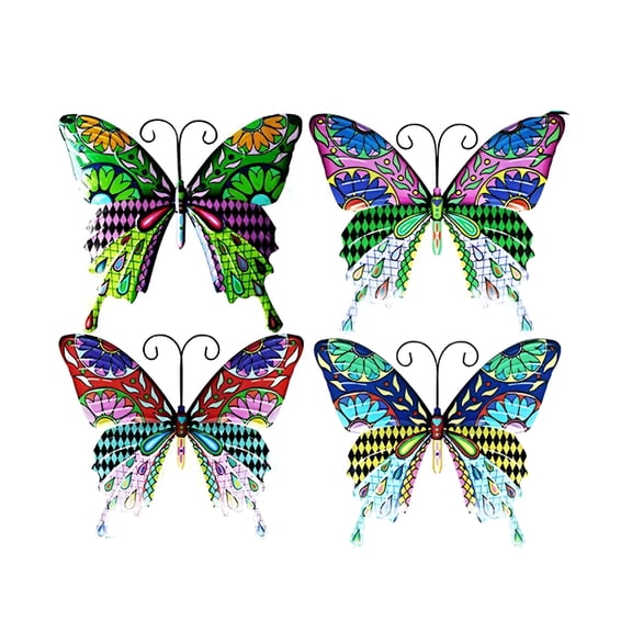 LAMIRO Metal Butterfly Outdoor Wall Decor-Wall Art Spring Decorations Hanging for Kitchen,Fence,Garden,Yard Red