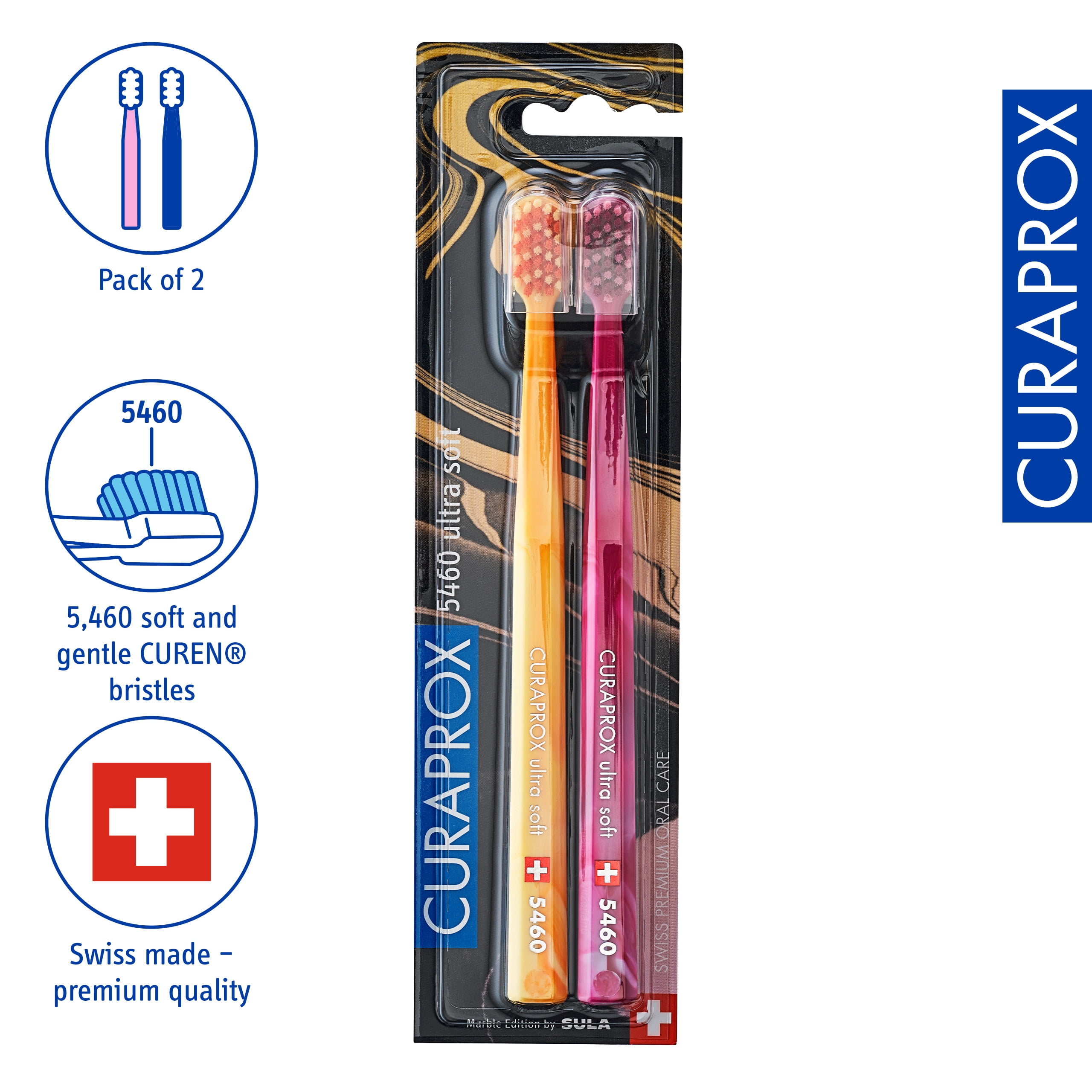 CS 5460 Marble Edition, 2 pcs, Ultra Soft & Gentle Toothbrush