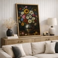 thumbnail image 4 of Framed Canvas Print Still Life Floral Wall Art Vintage Botanical Decorative for Living Room Bedroom - 16"x24" NATURAL, 4 of 8
